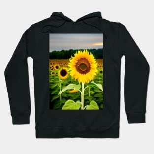 SUNFLOWER FIELD AT DAWN Hoodie